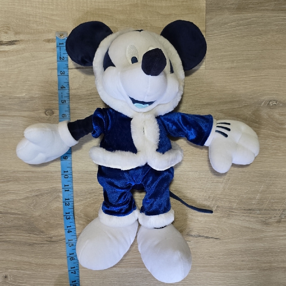 Vintage Mickey Mouse White Winter Blue Disney Store Plush. 16"